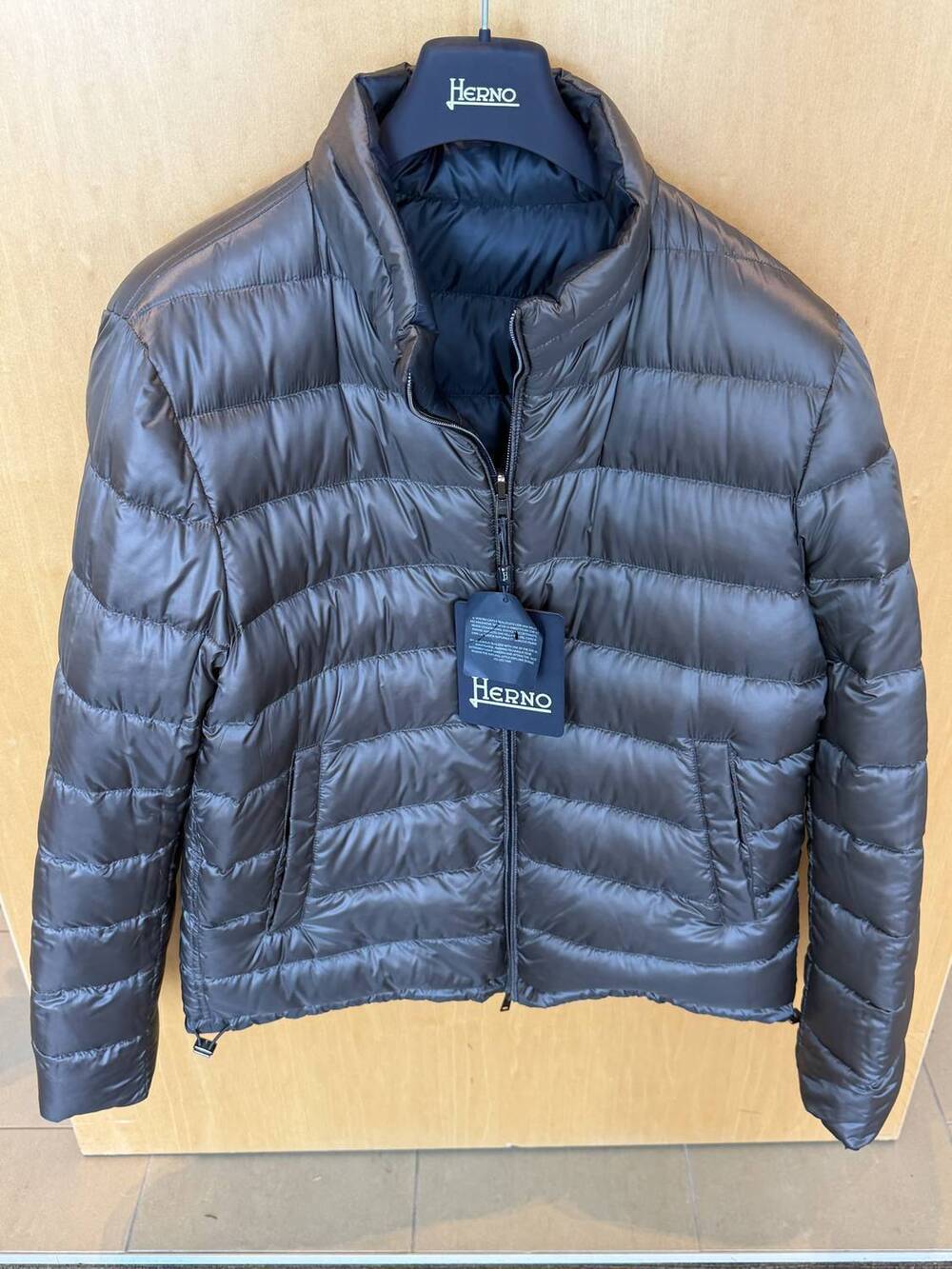 NEW HERNO men's reversable outerwear jacket in navy/dark grey